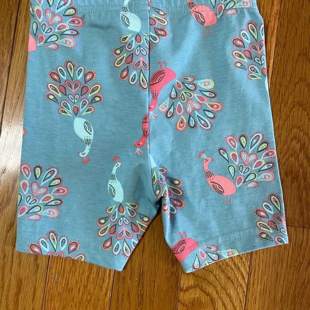 Carter's Kids Peacock Print‎ Shorts - Teal and Pink NWT 12 mos